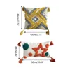 Tassels Farmhouse Woven Tufted Tufted Abstract Geometric Star Pattern装飾的なカバー付き枕ノルディック自由ho放なケース