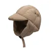 Bérets Bomber chauds chapeaux Trapper chapeau extérieur Sports Capo-oreille d'hiver pour hommes Les femmes peuvent garder la couleur unie z9k4