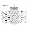 Window Stickers DTF Sublimation Holidays Christmas Mugs For The 16oz Libbey Glasses Can Wrap Bottles Cup DIY Waterproof D3938
