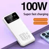 Telefonkraftcellbanker 50000mAh 100W Super Fast Charging Bank Portable Charger Battery Pack Powerbank för iPhone Huawei Samsung New 2445
