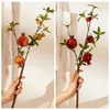 Decorative Flowers 4 Heads Simulation Pomegranate Fruit Branches Home Decoration Wedding Celebration Sword Orchid Artificial MW10889