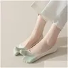 Socks Hosiery Women Mesh Flops Simple Shallow Soft Split Toe Boat Elastic Invisible Finger Student Drop Delivery Apparel Underwear Wom Dhz82