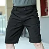 Shorts maschile cargo estivo atletico multi-tasca con in vita elastico a più tasche in tessuto resistente all'usura per all'aperto