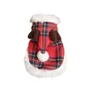 Dog Apparel Clothing Pet Autumn/Winter Teddy Plush Hooded Cloak Small Cat Christmas Puppy Clothes Designer