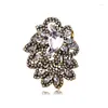 Brooches Luxury Exaggerated Full Crystal Flower Badges For Women Men Fashion Exquisite Rhinestone Classic Corsage Accessories