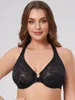 Bras Plus Racerback Lace Underwire Front Closure Bra