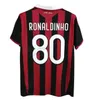 Maillots de football rétro à manches longues Kaka Baggio Maldini VAN BASTEN Pirlo Inzaghi Gullit Shevchenko Chemise vintage Classique Ac MiLaNO Chemise de football 96 97 06 07 13 14