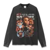 21 Savage Gedrukt Korte mouwen American Hip-Hop High Street Washed Old Trendy Brand Loose Bottomed Shirt