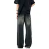 11kn American Style Jeans Womens High Street Elastic Waist Rooles Drape Distressed Washed Casual Long Pants