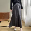 Kjolar kvinnor culottes acetat flödande a-line kjol satin medellängd 2024 modell