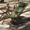 Mobilier Tryhomie camping chaise pliante portable chaise kermit inclinable bois massif en bois extérieur pique-nique salon