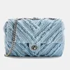 Sacs de soirée Design Tassel Denim Women Bag 2024 Chaîne Hands Hands Bag Messenger Small Square