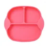 Plates Children's Grade Silicone Plate Auxiliary Bowl Square Partition With Suction Cup Drop Resistant High Temperature