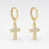 Boucles d'oreilles cerceaux Elegant Cross Hook Religious Style Personnalité Accessoires Pendre pour les femmes Bijoux de dîner des hommes 4 paires