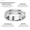 Pierścienie klastrowe Nowe oryginalne 925 srebrne obrączki dla mężczyzn pół wieczności Aaaaa sześcienna cyrkon romantyczna biżuteria rozmiar 7-14 L240402