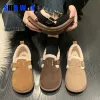 Loafers SDWK Designer Women's Winter Flat Shoes Päls fodrad varma casual snö botas mjukt lurvigt hus slip på mode fuzzy loafers ad4947