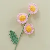 Fleurs décoratives en tricot fleur rose faux bouquet à la main au crochet à la main décoration de mariage à la main