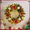 Decorative Flowers Christmas Hanging Decorations Artificial 40CM Garlands With Spruce Pine Cones Berry Ball PVC Light Up For Indoor Outdoor