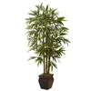 Decorative Flowers 5.5' Bamboo Artificial Plant With Planter Green Plants For Home Decor