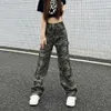 Mom, A Chicken, Mom, Ins, Hip-hop High Street Camouflage Jeans, Workwear Casual Pants, Loose Straight Leg Pants, Trendy Men and Women