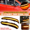 Dynamic LED Side Mirror Blinker Lights Turn Signal Lamps 2st för Peugeot 2008 208 2013-2020 för Citroen C3 C4 Cactus 2016-