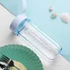 Water Bottles Creative 600ML Plastic Cup With Rope Simple Outdoor Sports Fashion Letter Portable Scrub Waterbottles Travel