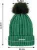 弾性リブ付きニット縮れ縮れ髪の保護サテン帽子厚いポムソフトウォームスキー冬のビーニーウールサーマルフリース240311