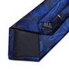 Bowbanden 8 cm luxe Royal Blue For Men Paisley Silk Jacquard 150 cm lengte Business Wedding Party Neck Tie accessoires Geschenk