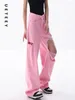 Damesjeans ueteey roze high taille wide been baggy broek streetwear broek y2k mode 2024 vriendje losse denim moeder