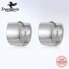 Pendientes TrustDavis Real 925 Sterling Silve Fashion Minimalista Punk Rock Smooth Hoop Pendientes para mujeres Joyería de fiesta de bodas DA750