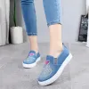 Boots Women's Spring Summer Shoes Comfortable Denim Canvas Shoes with Printings Lady Soft Lazy Loafers Chaussures De Dame