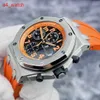 Regarder de bracelets AP personnalisé Royal Oak Series Offshore 26170st Orange Volcano Face Chronomètre Automatic Mechanical Mens Watch