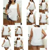 Womens Plus Size T-Shirt White Tops For Ladies O Neck Sleevel Lace Patchwork Office Casual Work 3Xl 4Xl Summer Plover Shirts Blouse 20 Dhfsy