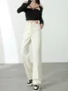 Jeans feminino vintage y2k leopard impressão feminina perna de grande porte de jeans de jeans largo calça de moda solta designer de hip hop casual