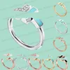 Anneaux de mariage de créateurs pour femmes bijoux de luxe Double lettre T Fashion Classic Jewelry CZ 925 Silver Rose Gold Engagement Gift With Original Bags Wholesale