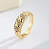 2PCS Wedding Rings ZHOUYANG Chunky Croissants Rings For Women Vintage Gold Color Statement Ring Finger Accessories Fashion Trendy Jewelry KAR210