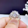 클러스터 링 5ct Moissanite Ring 925 여성 약혼을위한은 패션 디자인 Anillos de Matrimonio Pareja en oro 14 K