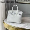 Designer tas Himalayans handtassen dames tassen diamant buckle higend witte krokodil patroonilver lederen handtas mode t bzgm