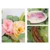 Decorative Flowers Spring Wreath For Front Door Artificial Summer White Flower Porcelain Garlands Wreaths Doorway Or Wall Hangings