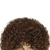 Perruques courtes perruques synthétiques afro pour les hommes résistants à la chaleur, perruque naturelle coiffures naturelles Mélanger la perruque brune avec des franges de costumes masculins perruques