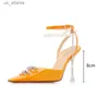 Dress Shoes Brand Fashion Soft PVC Women Sandals Luxury Rhinestones Peals Chains High heels Female Gladiator Summer Wedding H240403