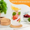 Table Mats Handmade Rattan Coasters Woven Dinner Plate Mat Heat Resistant Pot Holder Padding Cup Insulation Placemats