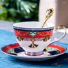 Mokken DxUialoieur-European Style Ceramic Cup Creative Handmade goud geschilderde koffiemok Water Afternoon Tea Set Home Decoratie