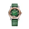 New Luxury Happy Diamond Green Fritillaria Plate Automatic Mechanical Watch For Women 278578-6002 574066