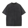 T-shirt in lavagnata americana per uomo in cotone T-shirt oversize Mens overnio coreano y2k casual maglietta a maniche corte vintage maglietta 240325