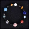 Beaded Natural Stone Strands Galaxy Solar System Bracelet Universe Nine Planets Earth Stars Moon Bracelets For Women Mens Fashion Be Dhlzp
