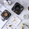 Mokken marmeren matte goudproducten serie Japanse stijl zwart -wit beker schotel kas thee glas koffie