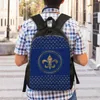 Zaino fleur-de-lys oro e zaini blu royal Fleur de lis Lily Flower College School Borse da viaggio BOOKS FOT FITS FOT FITS