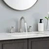 Mutfak muslukları banyo musluk 2 sap fırçalanmış nikel lavabo yaygın 3 delikli 3 delikli 360 ° döner Spout Modern Havzası 8 Inc