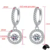 Серьги SMYOUE 0,5CT Beating Heart Moissanite Drop Серьги для женщин Свадебные украшения S925 Серебряная серебряная серебряная серебряная серьга GRA GRA GRA